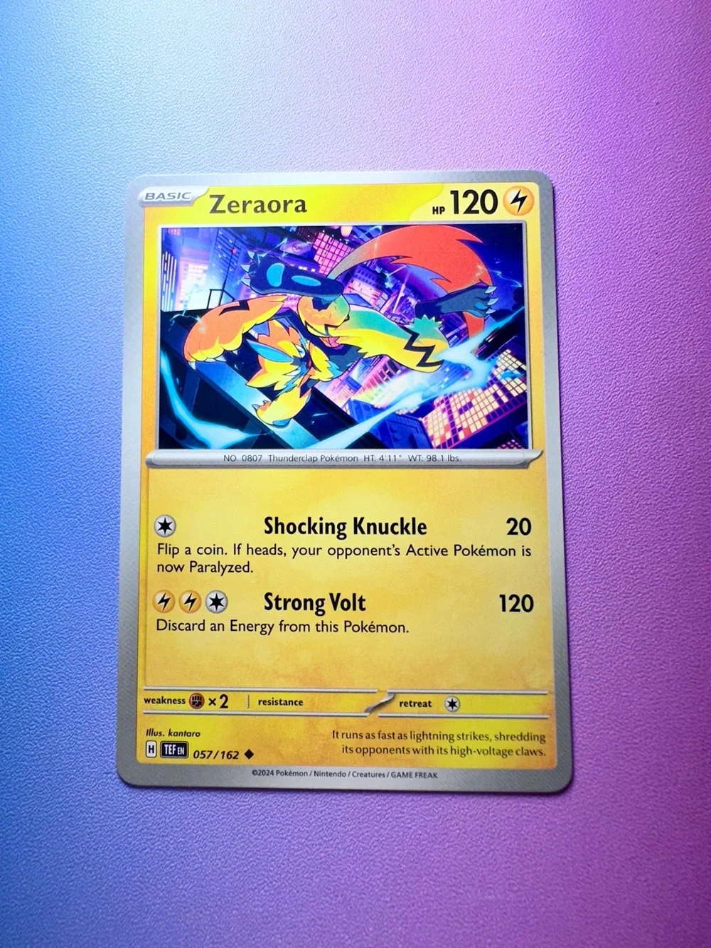 zeraora - 057/162 (uncommon) — pokémon: temporal forces